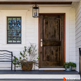 Krosswood Doors 36 in. x 80 in. Knotty Alder 2 Panel Right-Hand/Inswing Black Stain Wood Prehung Front Door
