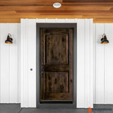 Krosswood Doors 36 in. x 80 in. Knotty Alder 2 Panel Right-Hand/Inswing Black Stain Wood Prehung Front Door