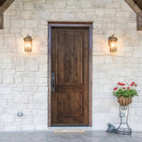 Krosswood Doors 42 in. x 96 in. Knotty Alder 2-Panel Right-Hand/Inswing Black Stain Wood Prehung Front Door