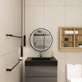 Staykiwi 24 in. W x 24 in. H 3 colors with light Round Iron Medicine Cabinet with Mirror