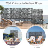 Sudzendf Black Mesh Shape Metal Privacy Screens and Panels with Free Standing, for Balcony Patio Garden, Room Divider