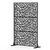 Sudzendf Black Mesh Shape Metal Privacy Screens and Panels with Free Standing, for Balcony Patio Garden, Room Divider