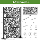 Sudzendf Black Mesh Shape Metal Privacy Screens and Panels with Free Standing, for Balcony Patio Garden, Room Divider