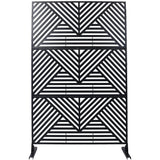 Sudzendf Outdoor and Indoor Freestanding Decorative Privacy Screen Metal Privacy Screen, Fence Panels in Black