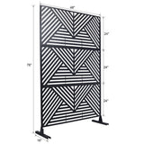 Sudzendf Outdoor and Indoor Freestanding Decorative Privacy Screen Metal Privacy Screen, Fence Panels in Black