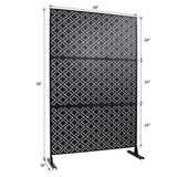Sudzendf Outdoor and Indoor Freestanding Decorative Privacy Screen Metal Privacy Screen, Fence Panels in Black