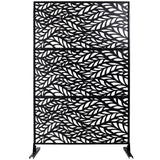 Sudzendf Outdoor and Indoor Freestanding Decorative Privacy Screen Metal Privacy Screen, Fence Panels in Black