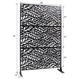Sudzendf Outdoor and Indoor Freestanding Decorative Privacy Screen Metal Privacy Screen, Fence Panels in Black