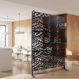 Sudzendf Outdoor and Indoor Freestanding Decorative Privacy Screen Metal Privacy Screen, Fence Panels in Black