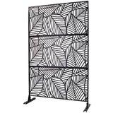 Sudzendf Outdoor and Indoor Freestanding Decorative Privacy Screen Metal Privacy Screen, Fence Panels in Black