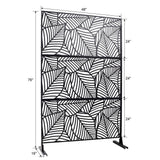 Sudzendf Outdoor and Indoor Freestanding Decorative Privacy Screen Metal Privacy Screen, Fence Panels in Black
