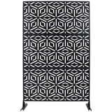 Sudzendf Outdoor and Indoor Freestanding Decorative Privacy Screen Metal Privacy Screen, Fence Panels in Black