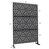 Sudzendf Outdoor and Indoor Freestanding Decorative Privacy Screen Metal Privacy Screen, Fence Panels in Black