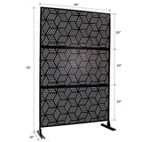 Sudzendf Outdoor and Indoor Freestanding Decorative Privacy Screen Metal Privacy Screen, Fence Panels in Black