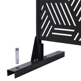 Sudzendf Outdoor and Indoor Freestanding Decorative Privacy Screen Metal Privacy Screen, Fence Panels in Black