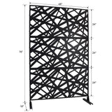 Sudzendf Outdoor and Indoor Freestanding Decorative Privacy Screen Metal Privacy Screen, Fence Panels in Black