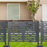 Sudzendf 4 x 2 FT Air Conditioner Fence, Metal Privacy Fence Cover, 3-Fence Panels
