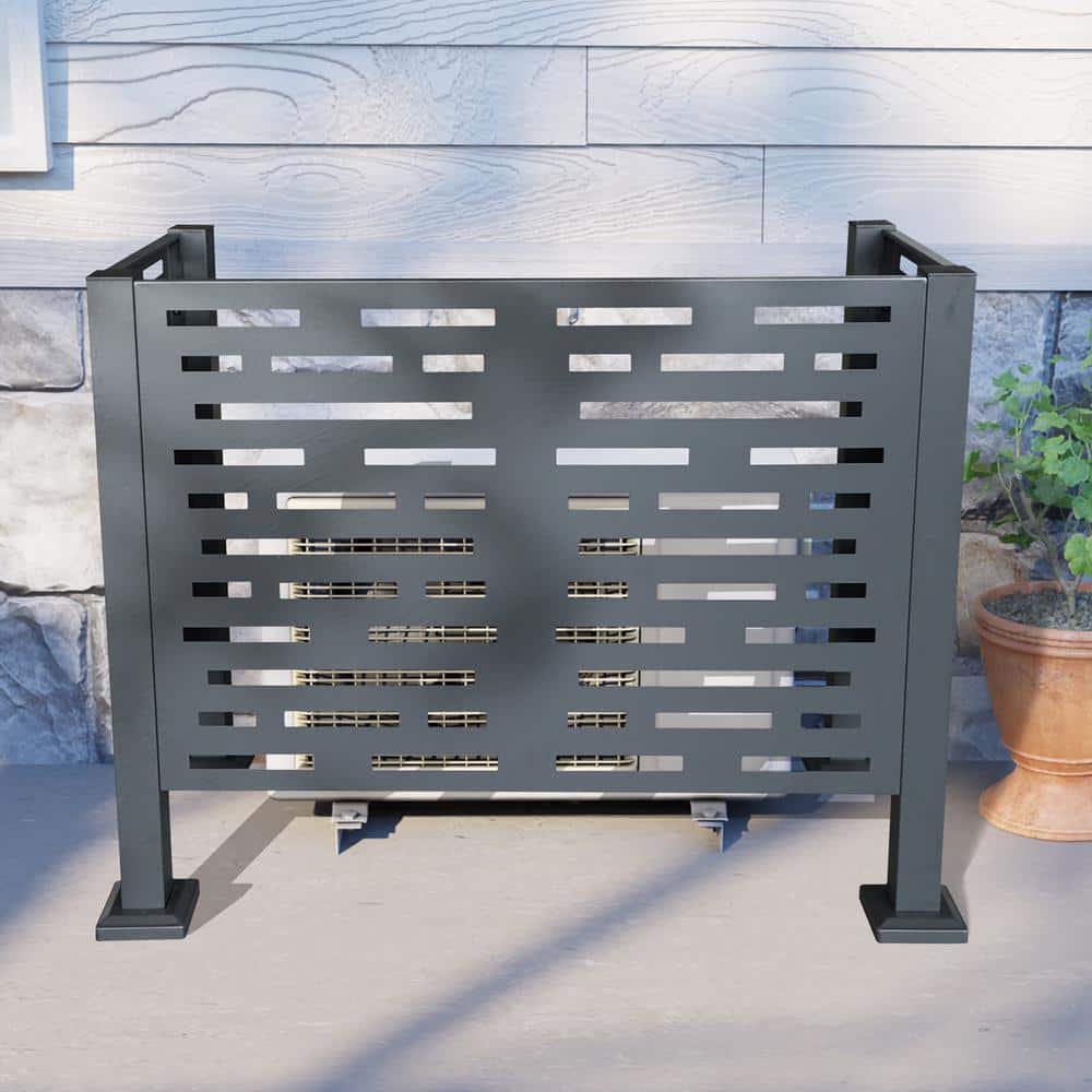 Sudzendf 4 x 2 FT Air Conditioner Fence, Metal Privacy Fence Cover, 3-Fence Panels