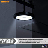 Sunlite 10.8 in. 250 Watt Equivalent Integrated LED Dimmable Black High Bay Light, 5000K