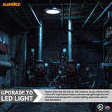 Sunlite 12.6 in. 450 Watt Equivalent Integrated LED Dimmable Black High Bay Light, 5000K