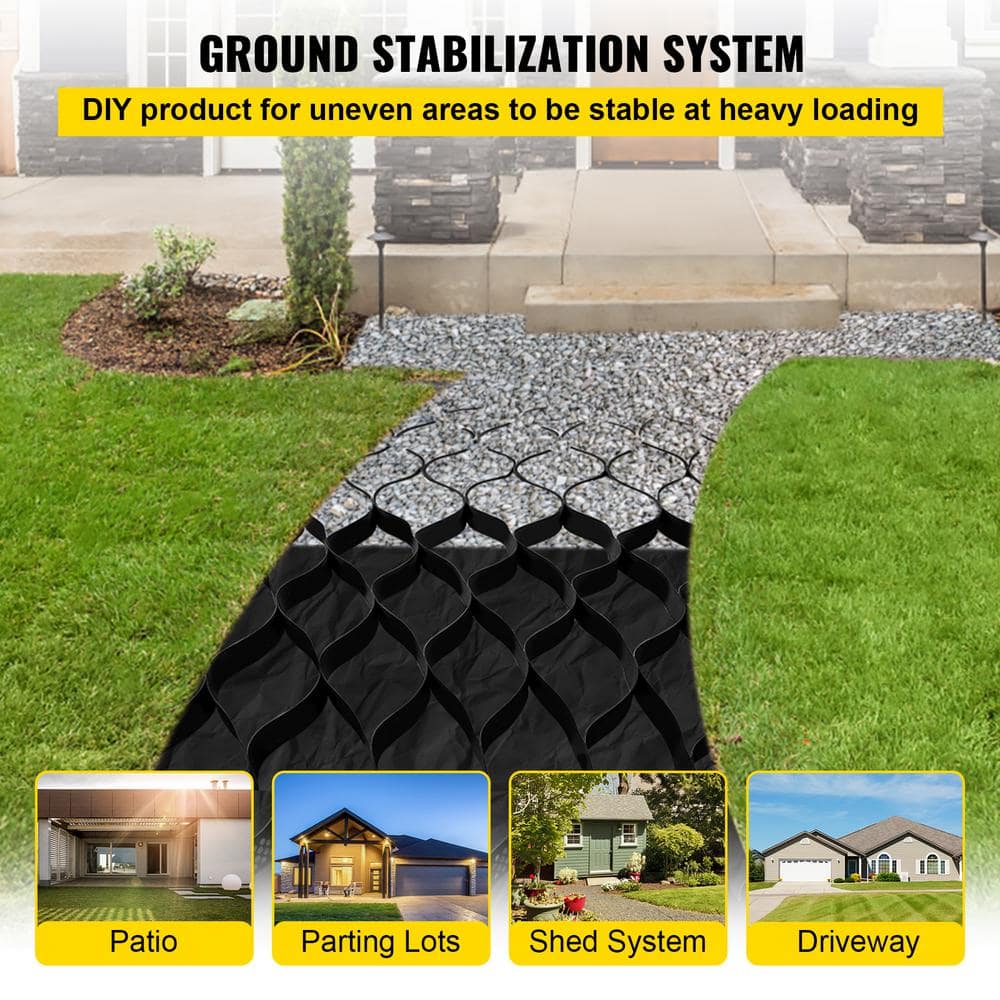 SVOPES Ground Grid L 17 x  W 9 in. 1885lbs. / SqFt. Load Capacity, Plastic Paver 2 in. D Stabilization System