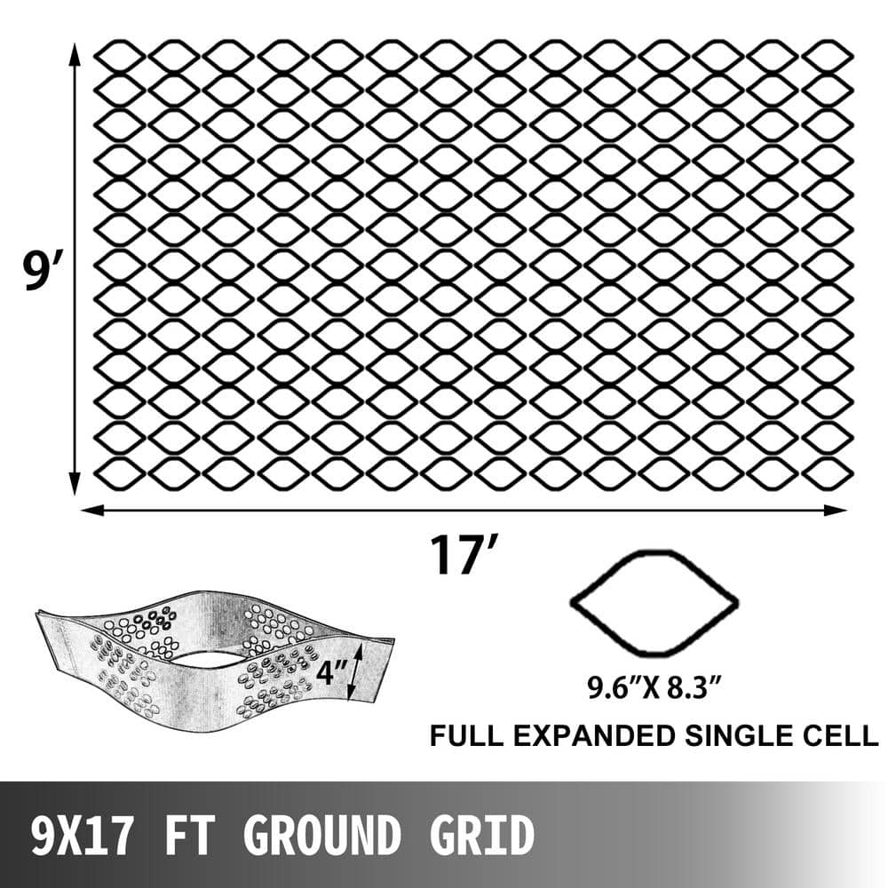 SVOPES Geo Cell Ground Grid 9 ft. x 17 ft. 4 in. Thick HDPE Gravel Stabilization Plastic Grid, 1885 lbs. Paver