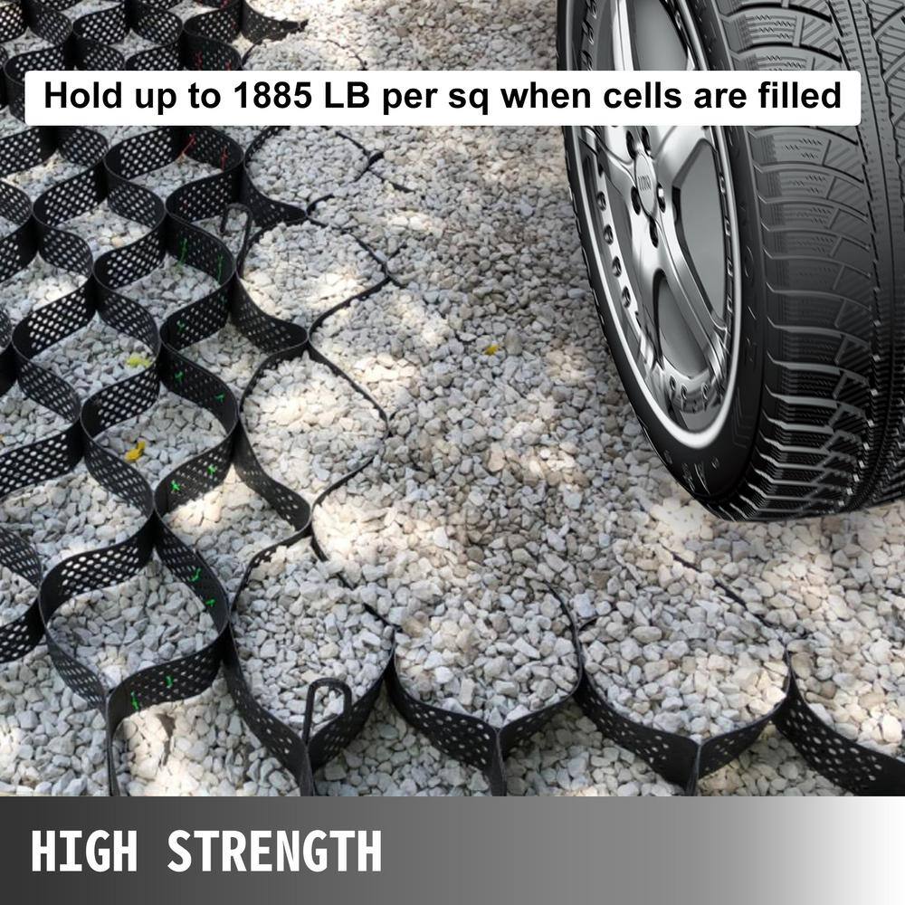 SVOPES Gravel Grid 9 ft. W x 17 ft. L x 2 in. H Geocell Ground Grid 1885LBS Per Sq Patio Plastic Grid Paver for Slope Driveways