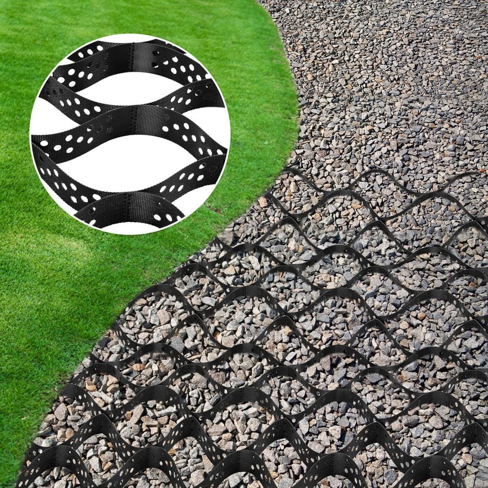 SVOPES Gravel Grid 9 ft. W x 17 ft. L x 2 in. H Geocell Ground Grid 1885LBS Per Sq Patio Plastic Grid Paver for Slope Driveways