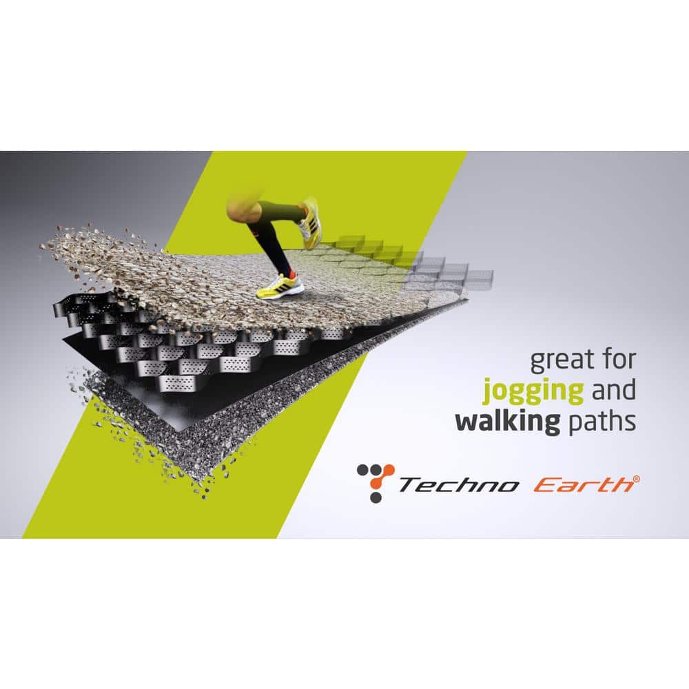 Techno Earth 9 ft. x 17 ft. x 2 inch Geocell Black Honeycomb Ground Grid HDPE Plastic Paver (160 sq. ft.)