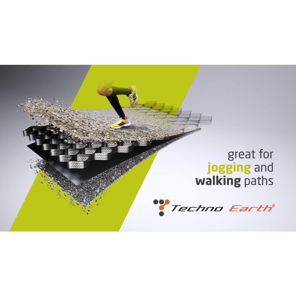 Techno Earth 9 ft. x 17 ft. x 4 inch Geocell Black Honeycomb Ground Grid HDPE Plastic Paver (160 sq. ft.)