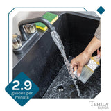 TEHILA 24.75 in. Black Thermoplastic Utility Sink with Matte Finish Faucet