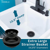 TEHILA 18 Gallon Freestanding Laundry Sink with Black Faucet & Cabinet