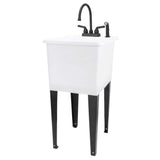 TEHILA Thermoplastic Space Saver Utility Sink with Black Faucet