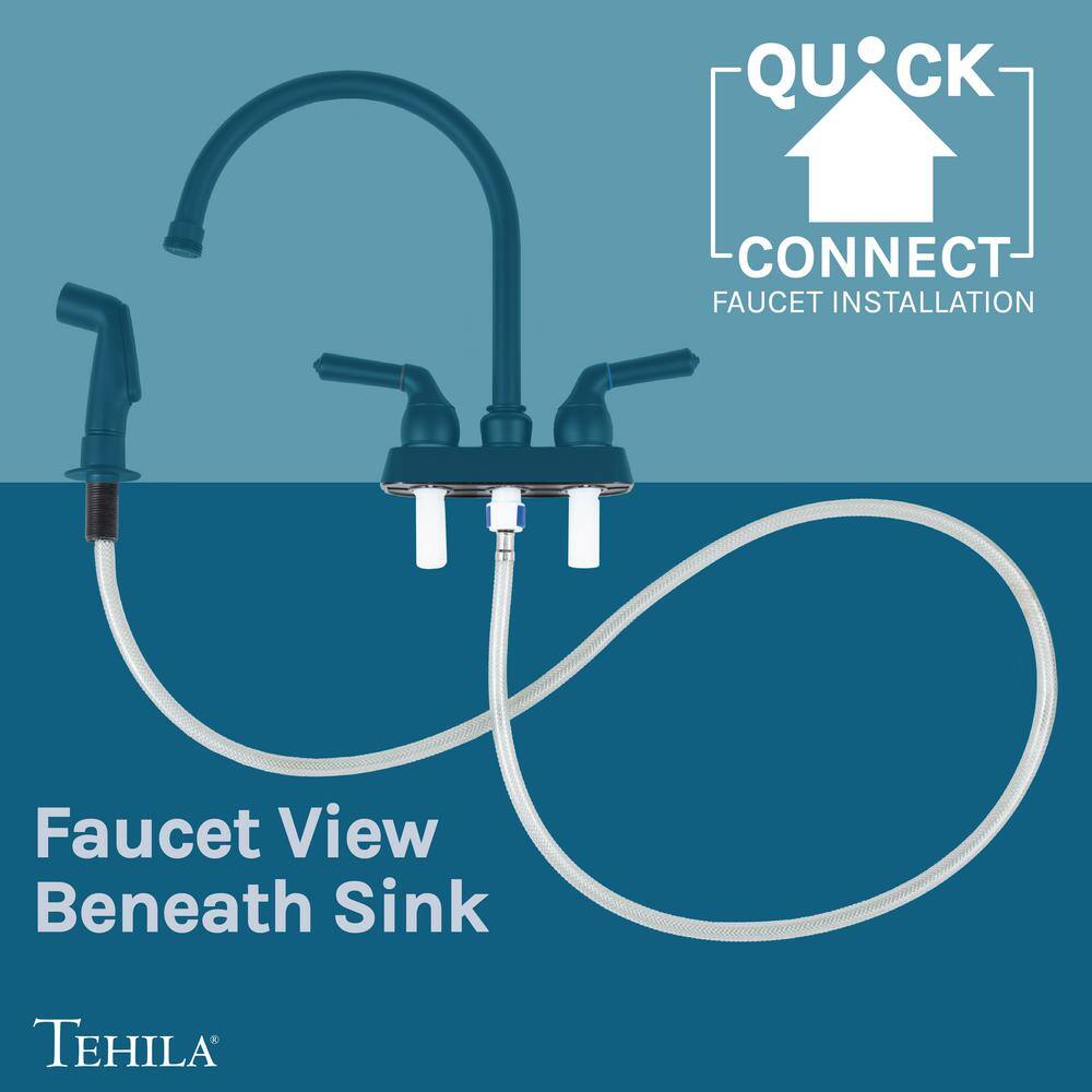 TEHILA Thermoplastic Space Saver Utility Sink with Black Faucet