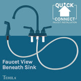 TEHILA Thermoplastic Space Saver Utility Sink with Black Faucet