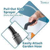TEHILA Thermoplastic Space Saver Utility Sink with Black Faucet