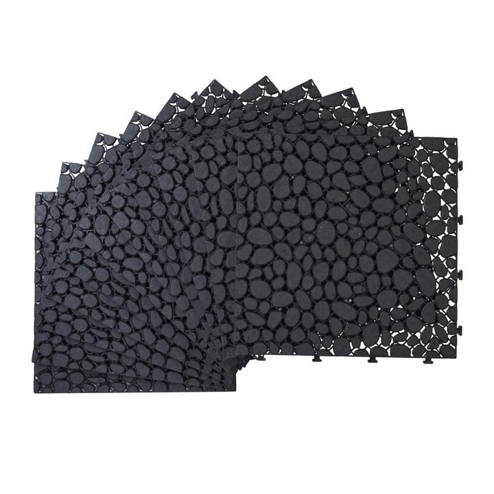 Tidoin Outdoor 1 ft. x 1 ft. Composite Deck Tile in Black(24 Per Box)