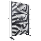 Tidoin 6.3 ft. x 4 ft. Black Steel Freestanding Flat Flat Top Decorative Privacy Screen Metal Fence Panel