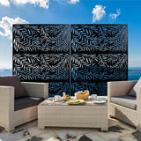 Tidoin 6.3 ft. x 4 ft. Black Steel Freestanding Flat Flat Top Decorative Privacy Screen Metal Fence Panel