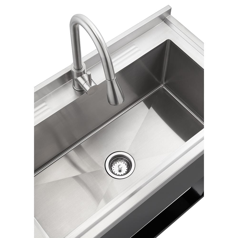 TRINITY 16-Gauge Stainless Steel Freestanding Utility Sink with Pull-Out Faucet