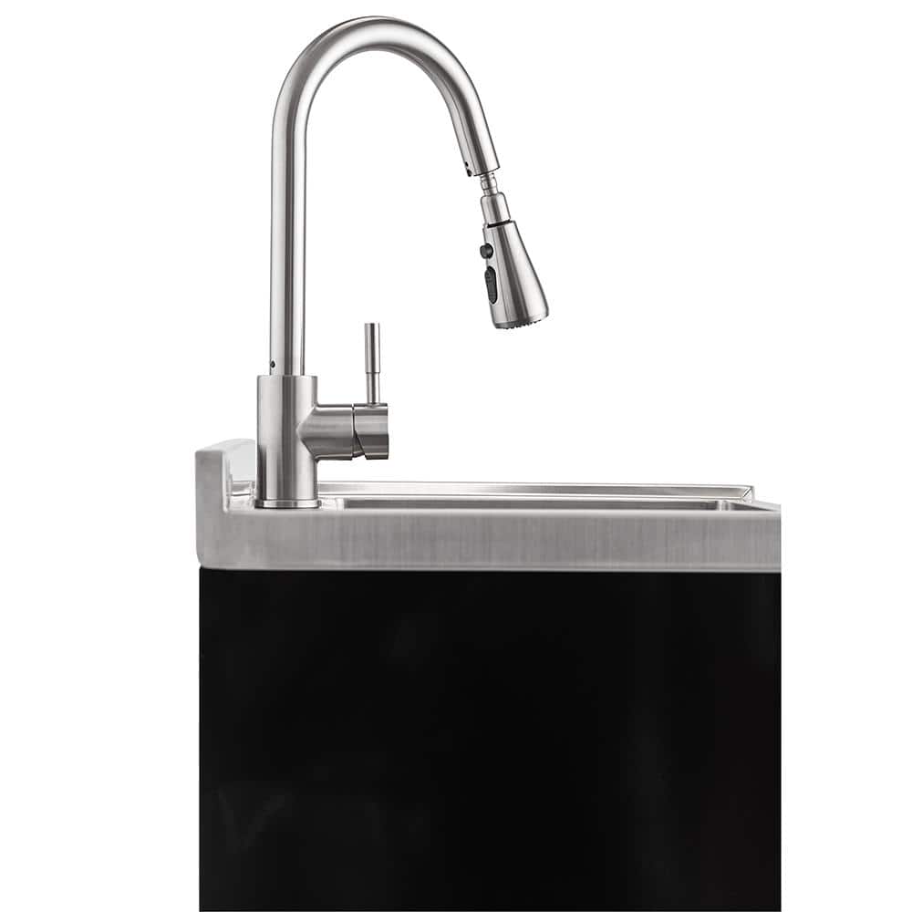 TRINITY 16-Gauge Stainless Steel Freestanding Utility Sink with Pull-Out Faucet