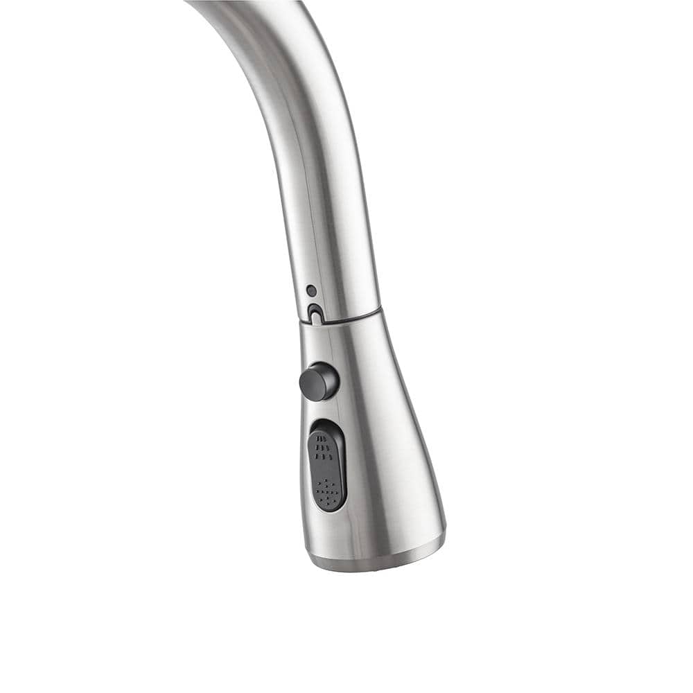 TRINITY 16-Gauge Stainless Steel Freestanding Utility Sink with Pull-Out Faucet