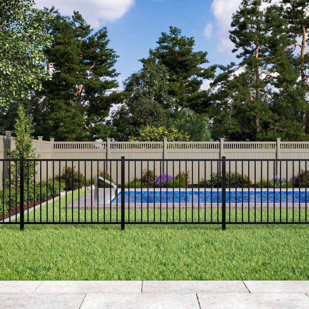 TuffBilt Dillon 2 in. x 2 in. x 70 in. Black Aluminum Fence Line Post