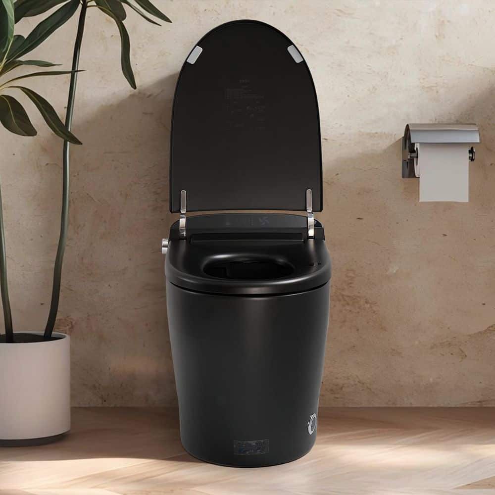 UPIKER 12-in-1 Elongated Bidet Toilet in Black with Heated Seat and Auto Flush
