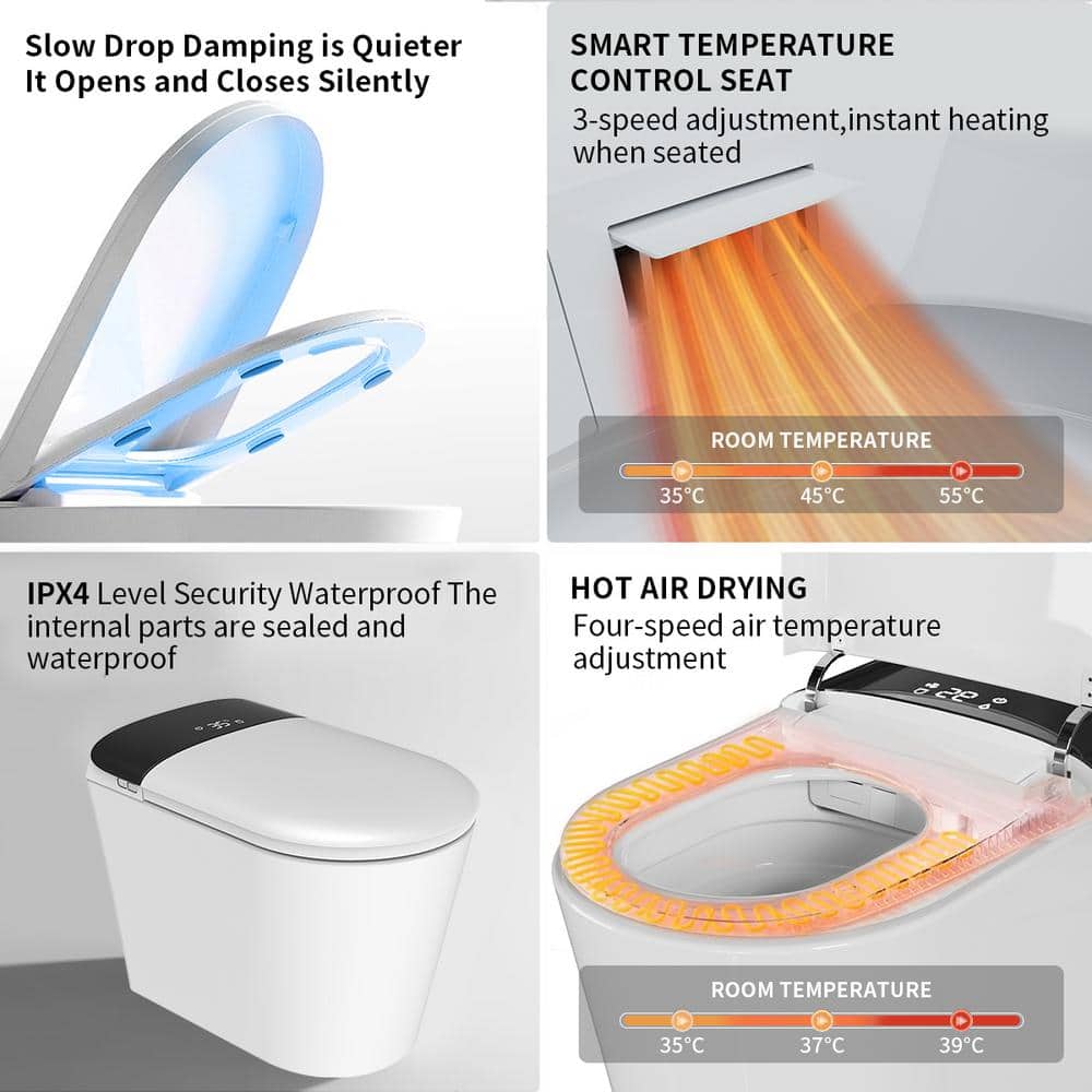 UPIKER 1.06 GPF Smart Toilet with Heated Seat and Auto Flush