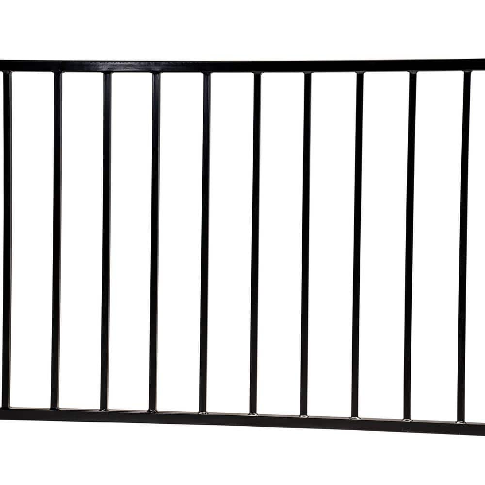 US Door and Fence Pro Series 32 in. H x 8 ft. W Spaced Bar Flat Metal Fence Panel