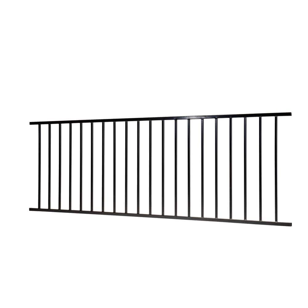 US Door and Fence Pro Series 32 in. H x 8 ft. W Spaced Bar Flat Metal Fence Panel