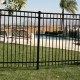 US Door and Fence 2 in. x 2 in. x 4.5 ft. Black Metal Fence Post with Post Cap