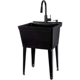 Aoibox 19 Gallon Black Laundry Utility Sink with High Arc Faucet