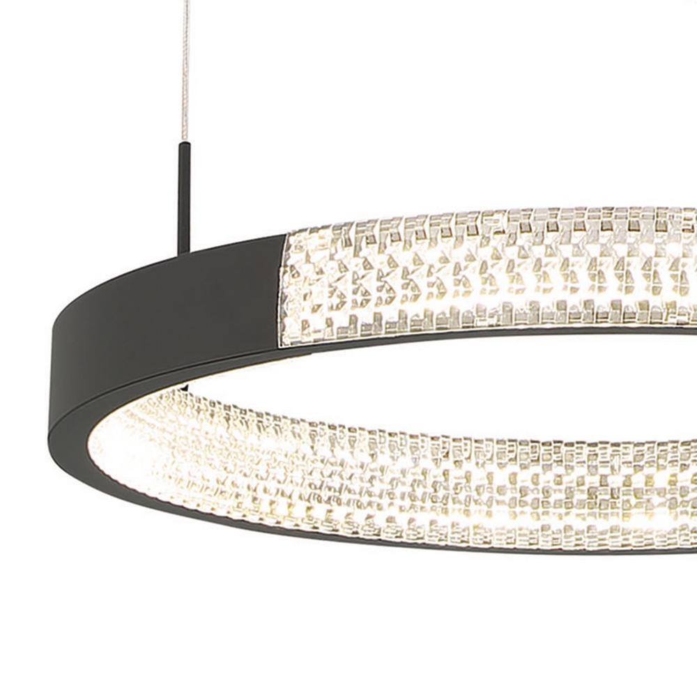 Vanity Art 3-Light Statement Tiered Integrated LED Black Chandelier